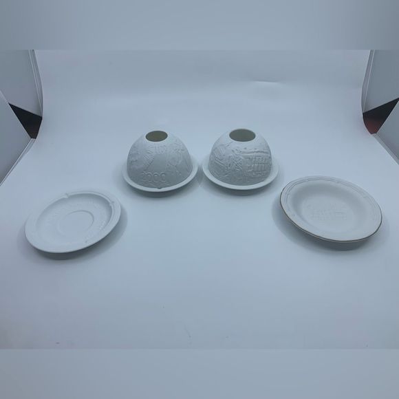 Bernardaud France Lithophane Candle Votive And Hochst/Artoria Dishes
